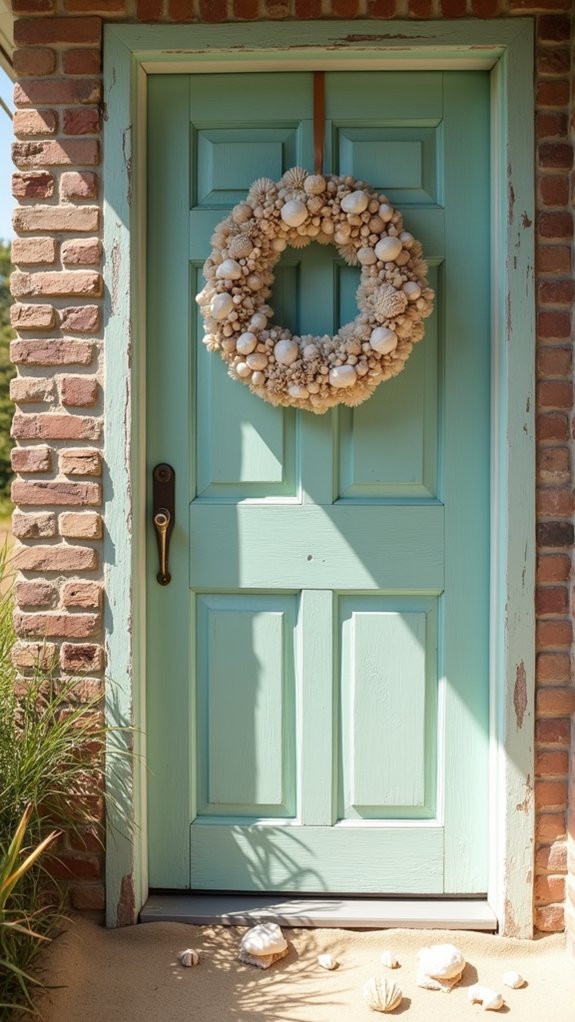 coastal wreath with seashells