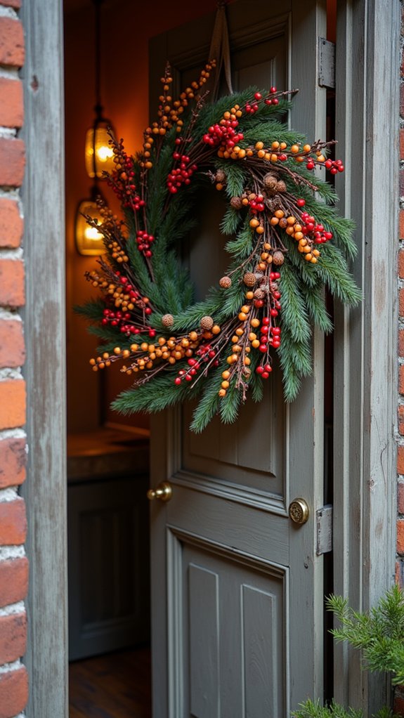 colorful berry twig wreath