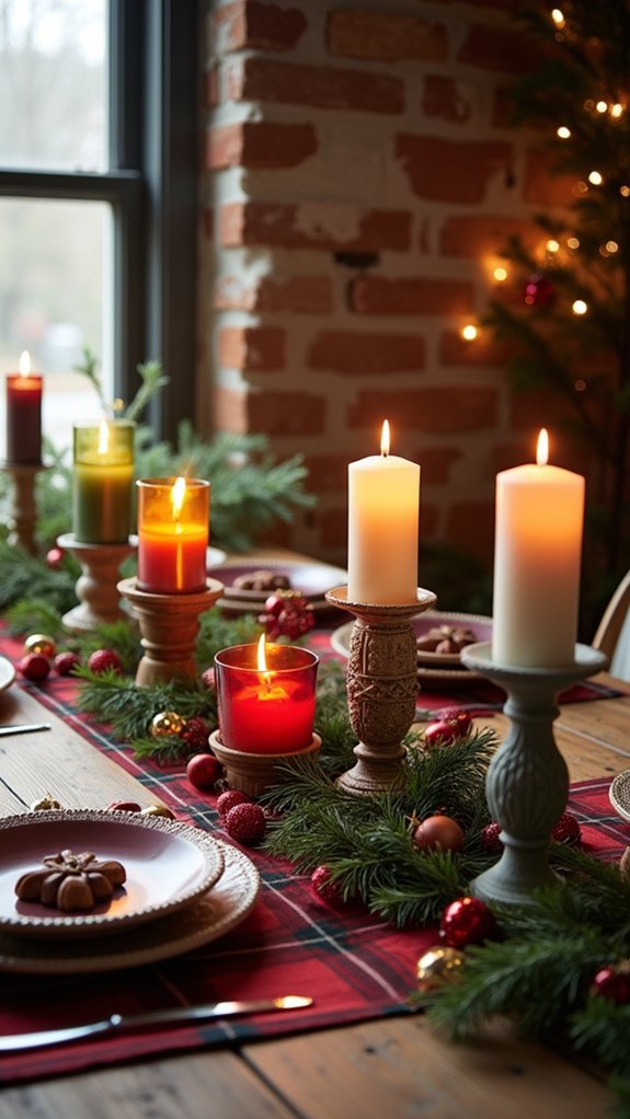 colorful candles elevate table