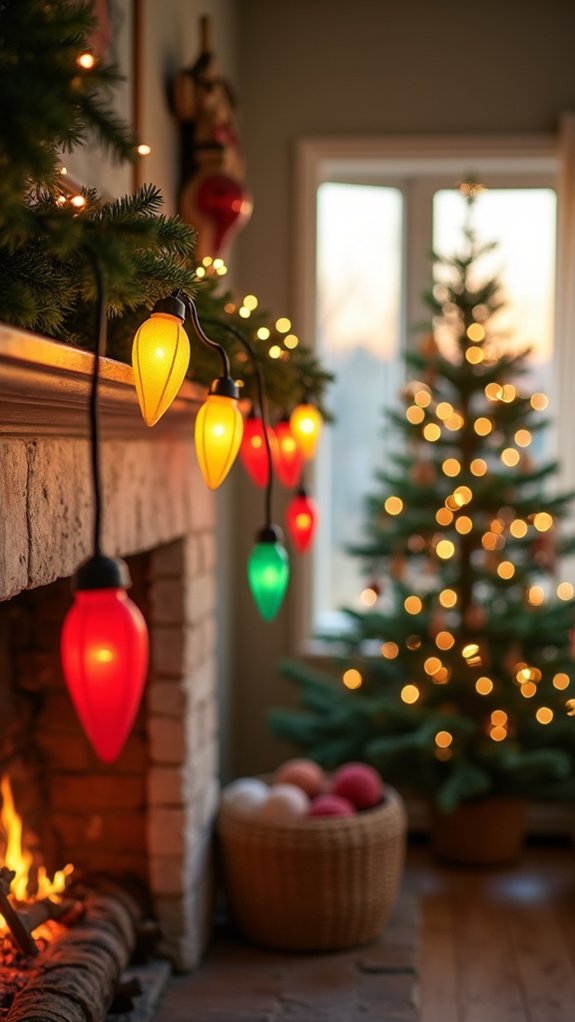colorful christmas light cutouts
