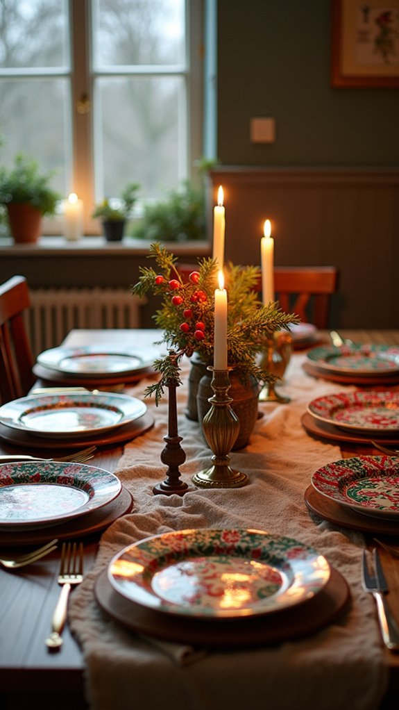 colorful festive dessert plates