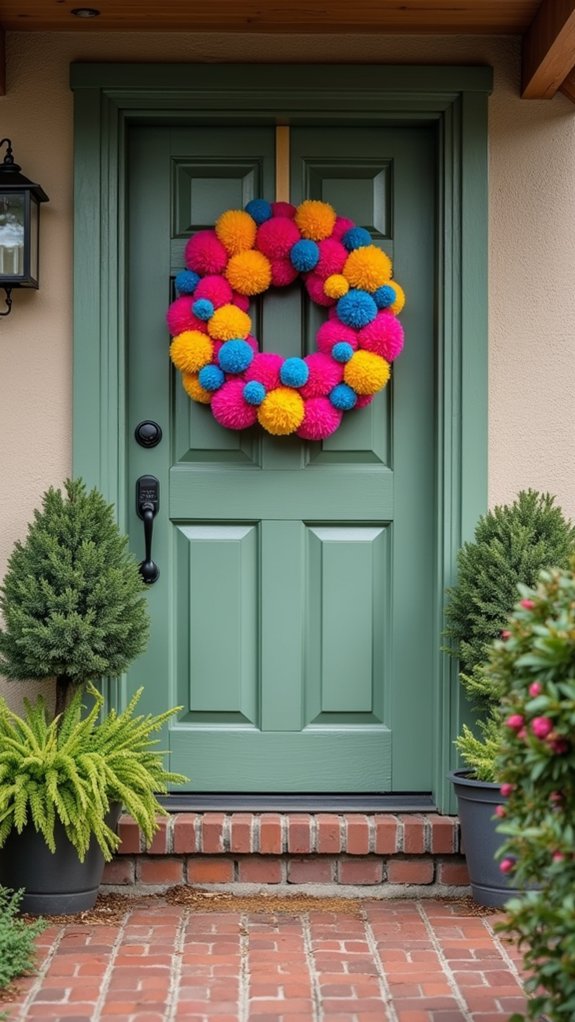 colorful festive door decor