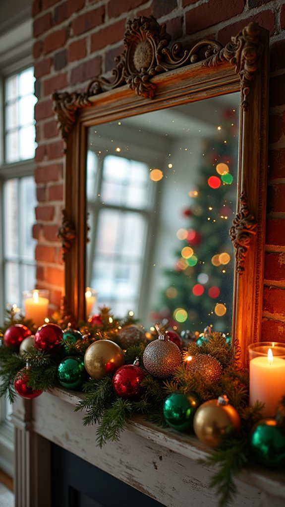 colorful festive mirror decor