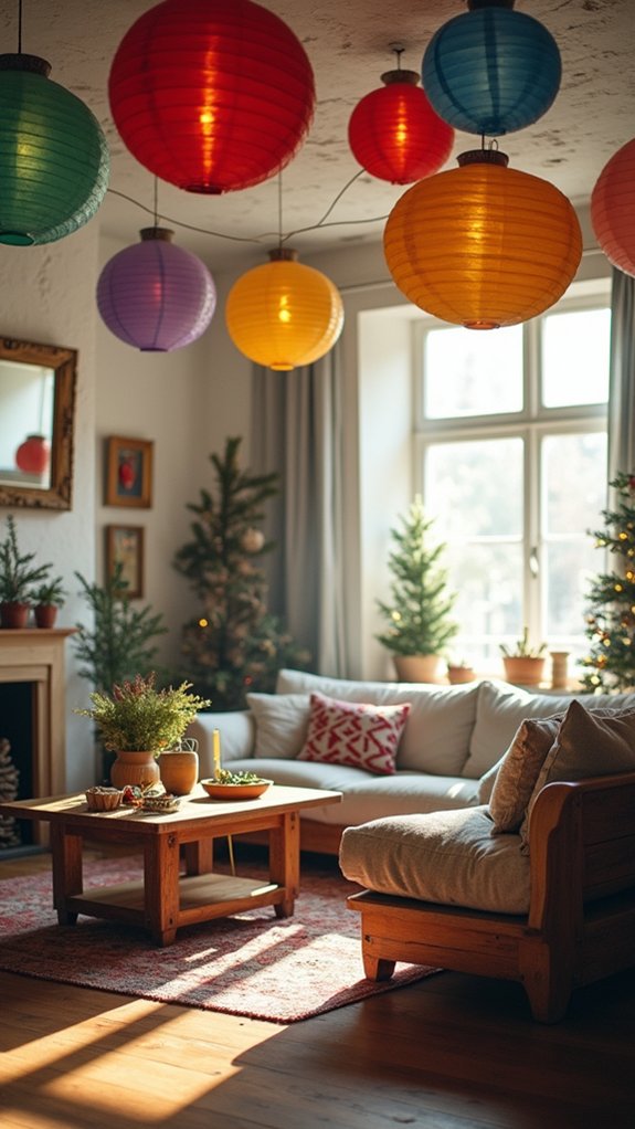 colorful festive paper lanterns