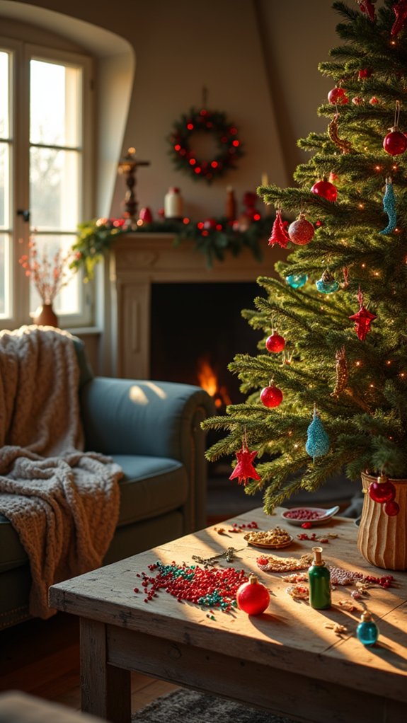 colorful handmade holiday ornaments