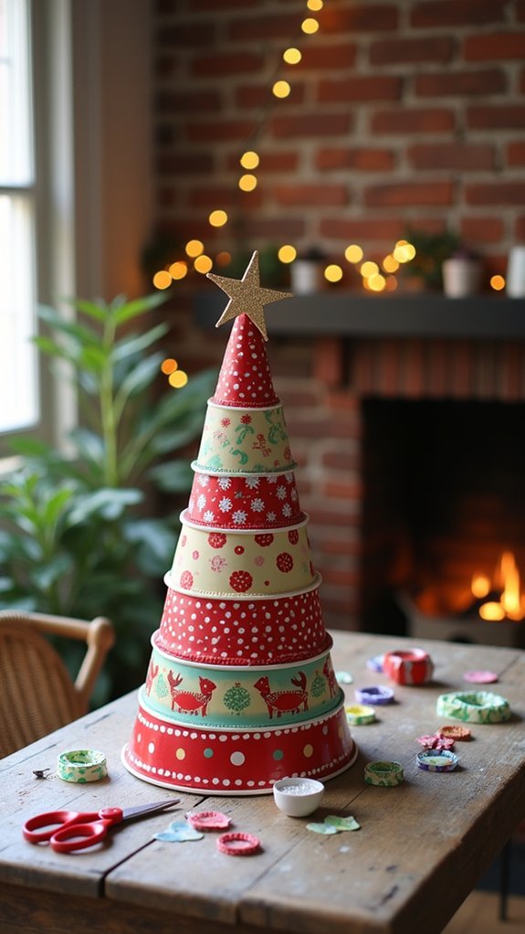 colorful paper cup tree