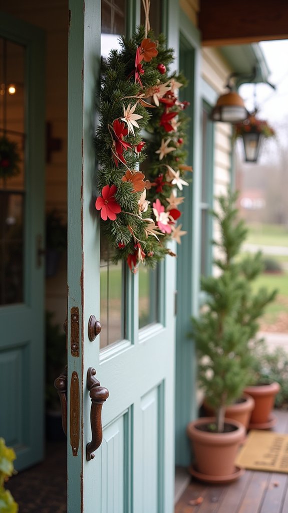 colorful paper garland wreath
