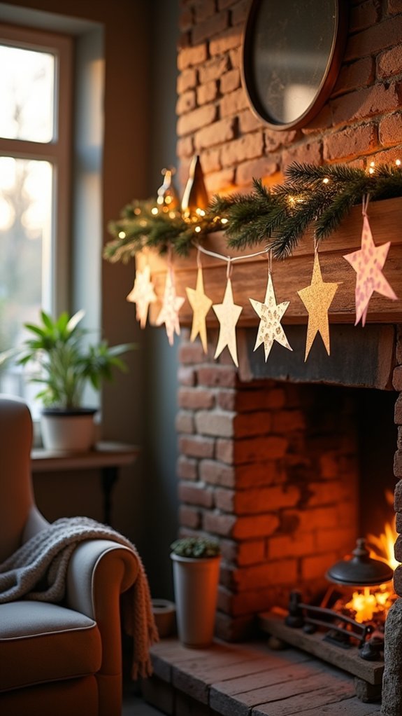 colorful paper star garland