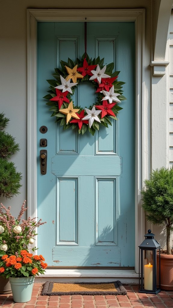 colorful paper star wreaths