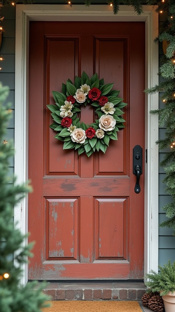 colorful paper wreath crafting