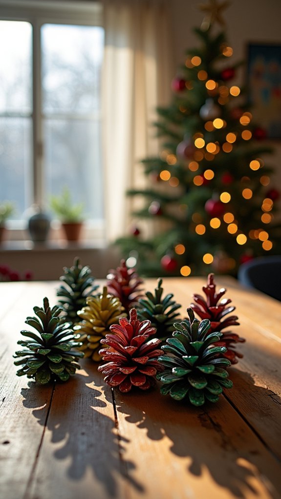 colorful pinecones for decoration