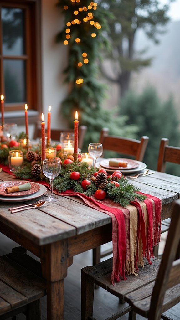 colorful ribbon table decor