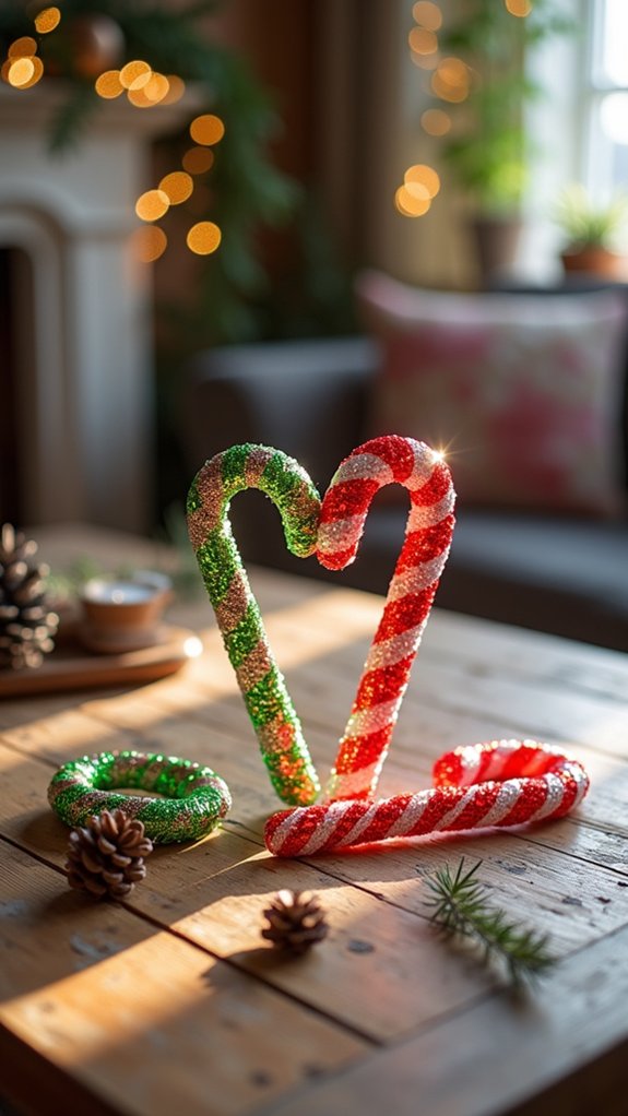 colorful sequin candy canes
