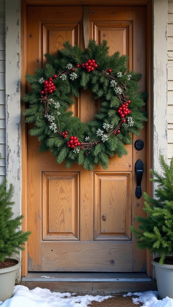 colorful winter wreath decoration