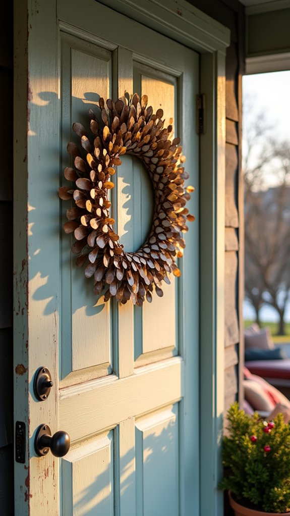 contemporary metallic holiday wreath