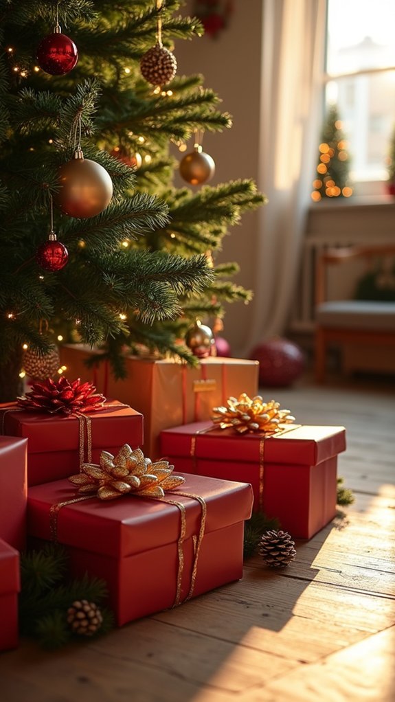 coordinating colorful gift wrapping