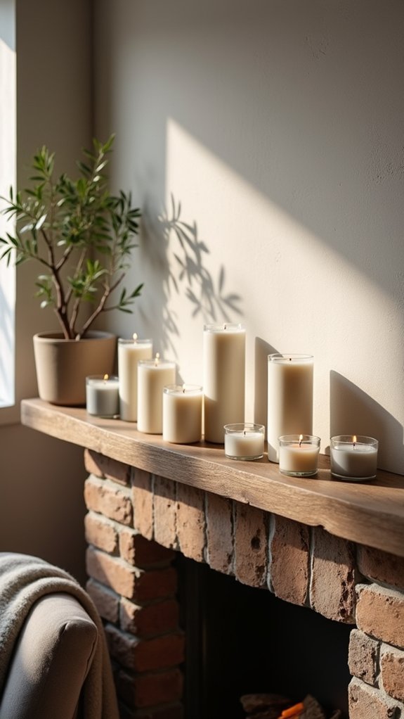 cozy candle arrangements enhance warmth