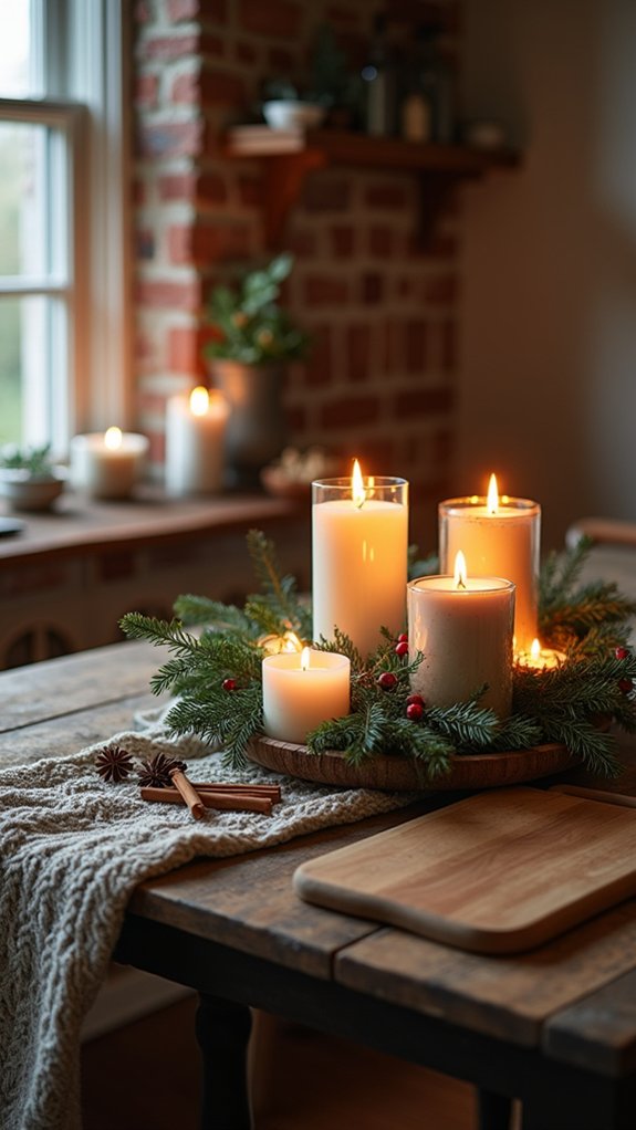 cozy candle displays ambiance