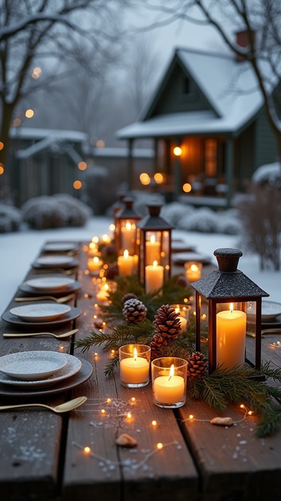 cozy candlelit outdoor ambiance