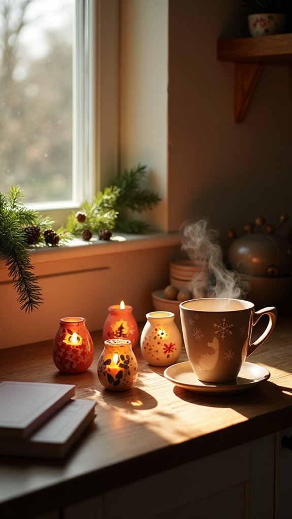 cozy christmas tea lights
