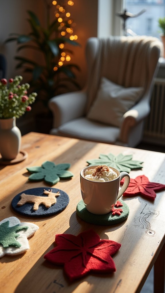 cozy durable holiday coasters