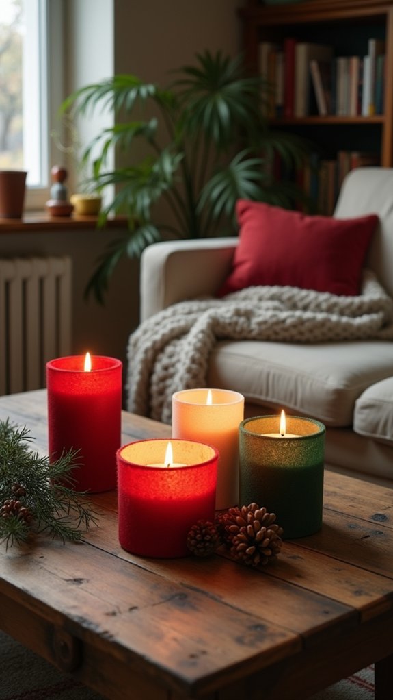 cozy felt candle holders