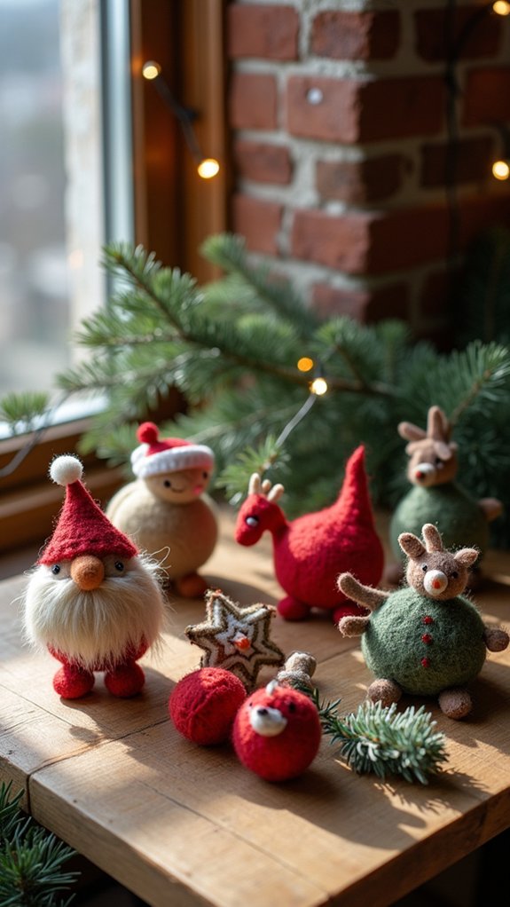 cozy felted wool ornaments