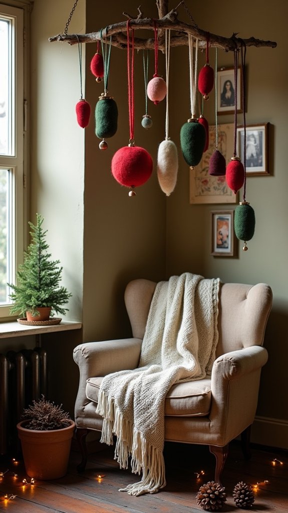 cozy felted wool ornaments