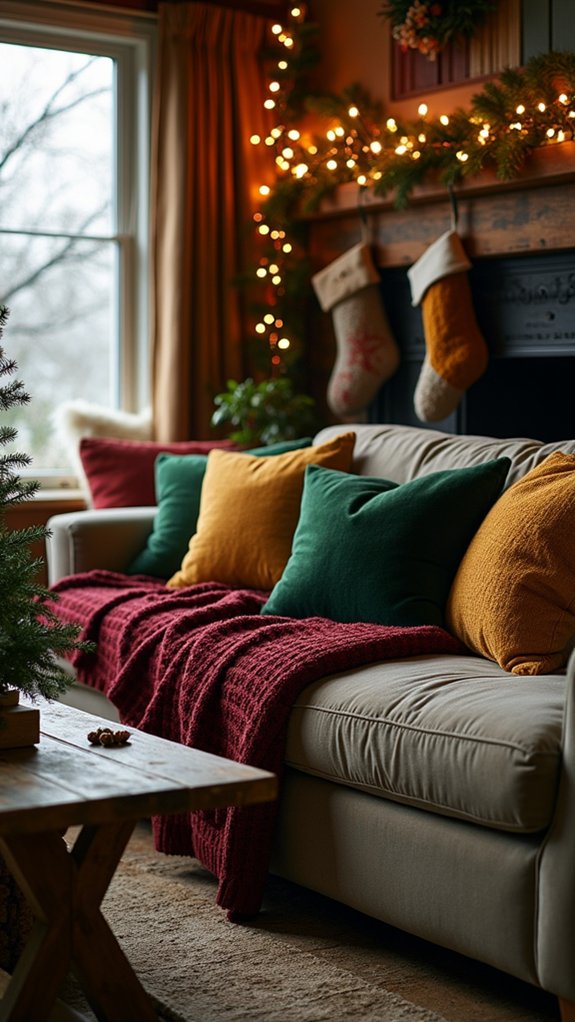 cozy festive blanket layers