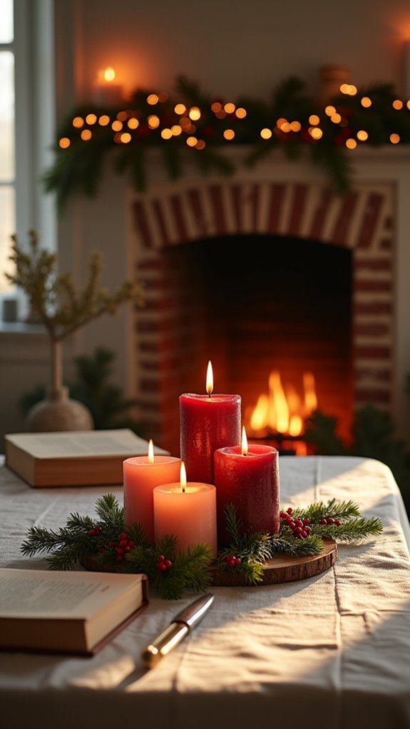 cozy festive candle ambiance