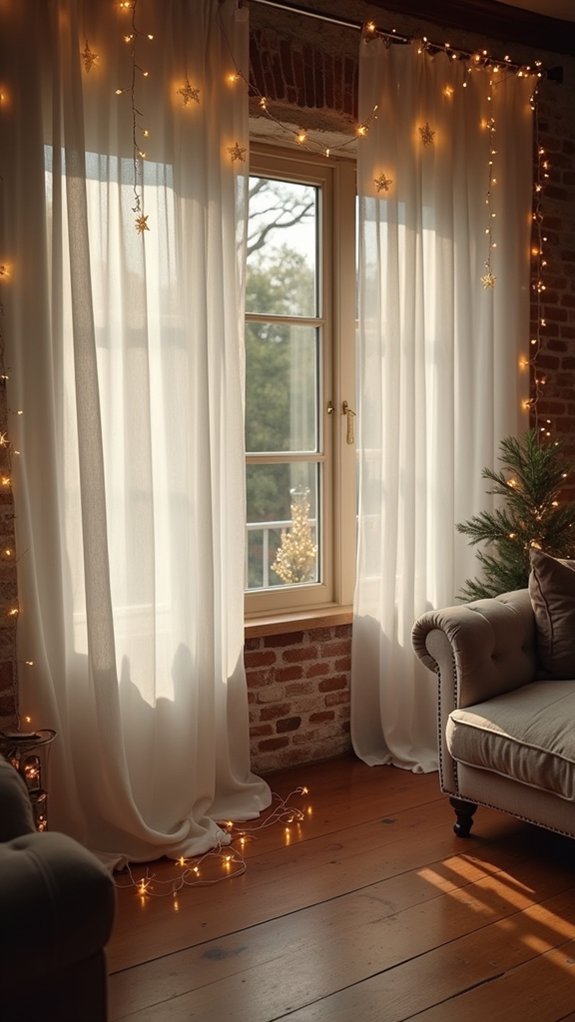 cozy festive curtain lights