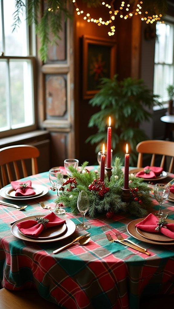 cozy festive plaid ambiance