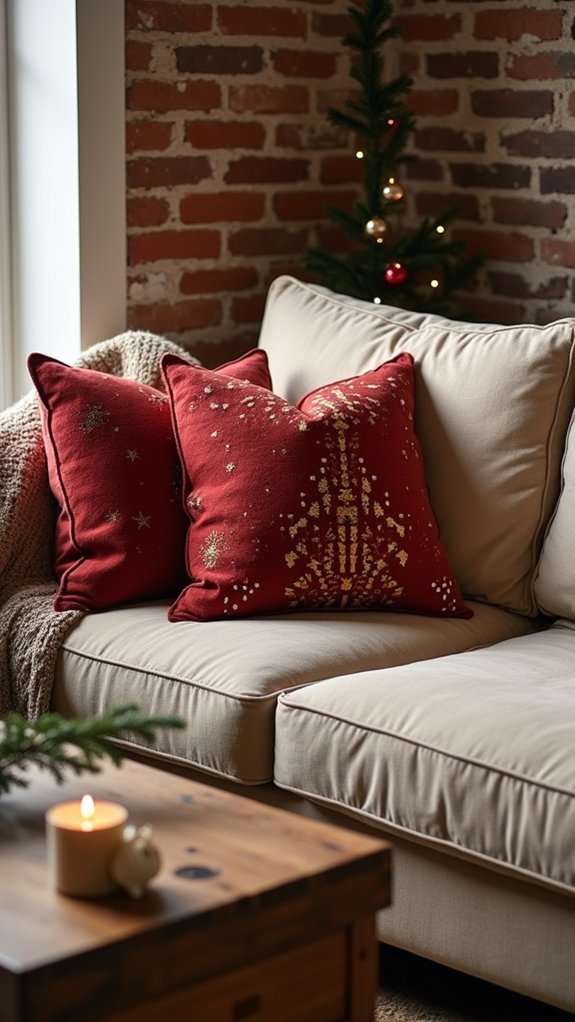 cozy festive throw pillows