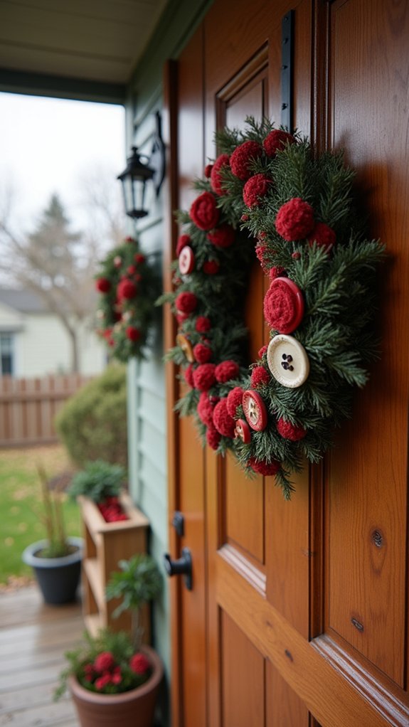 cozy flannel button wreath