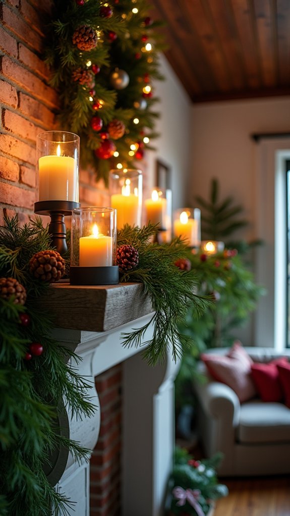 cozy greenery and candles