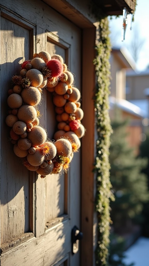 cozy holiday bead wreath