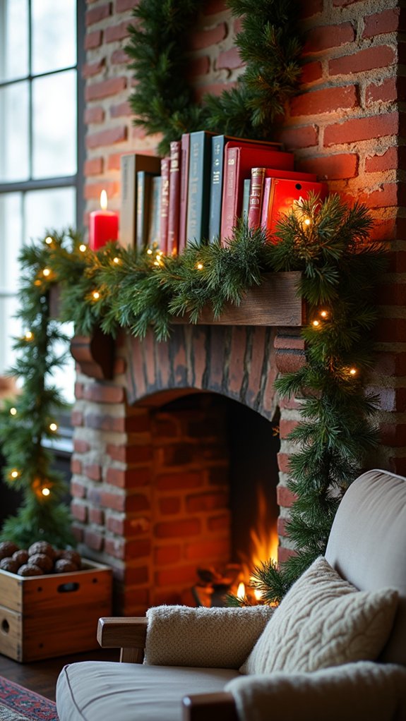 cozy holiday book display