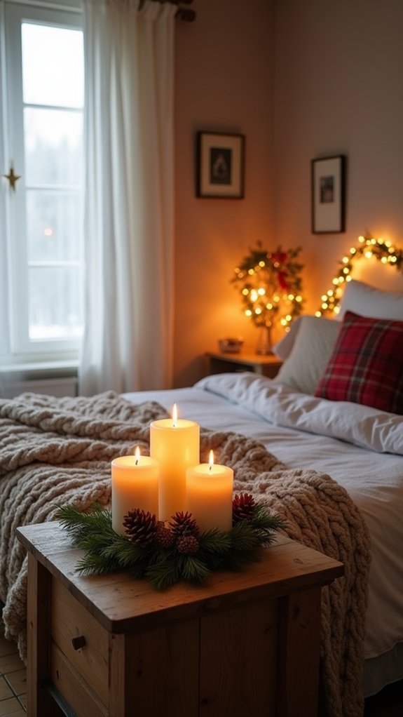 cozy holiday candle ambiance