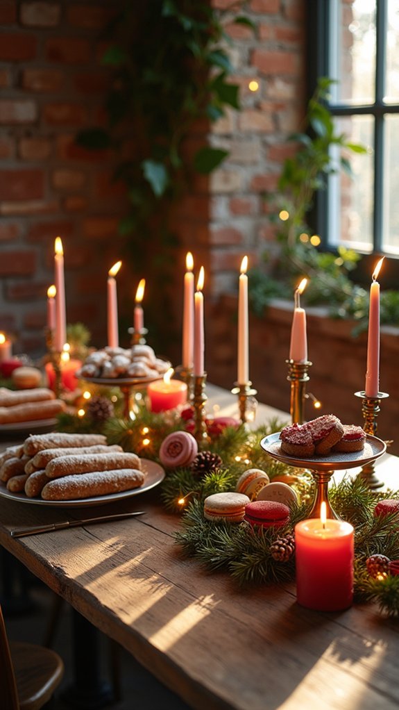 cozy holiday dessert ambiance