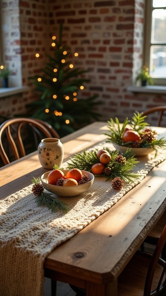 cozy knit festive table decor