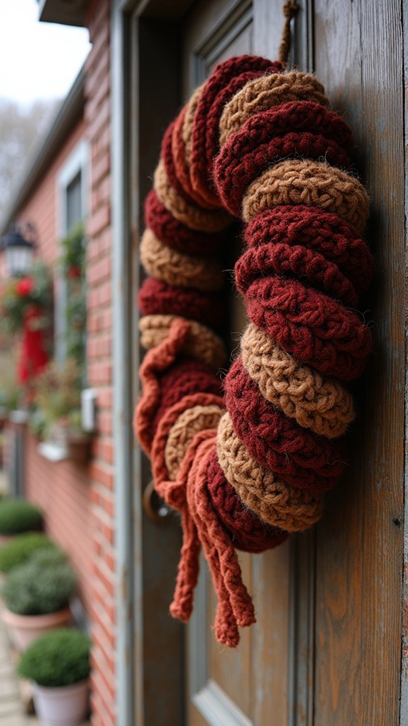 cozy knit holiday wreath