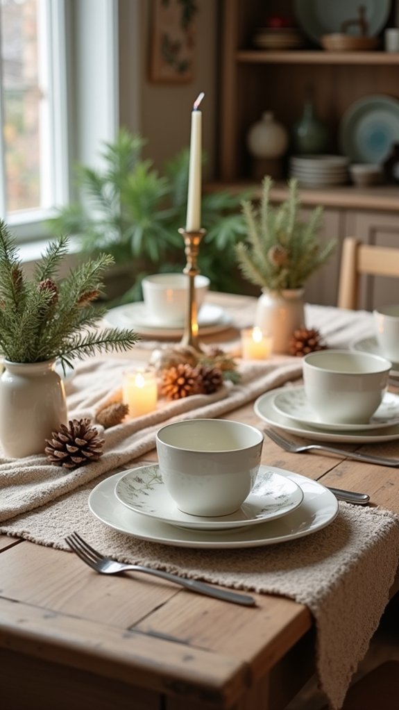 cozy knit table runner