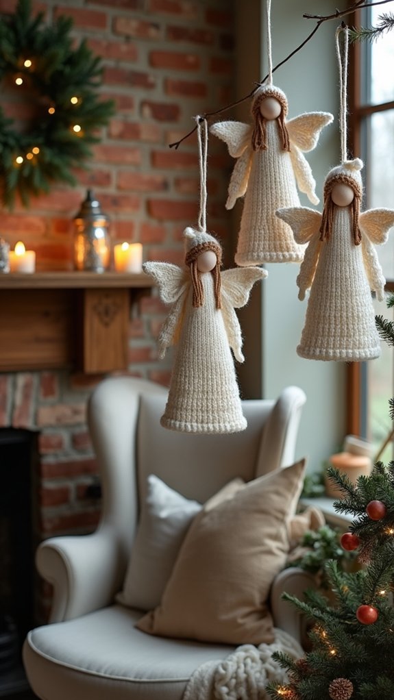 cozy knitted angel dolls