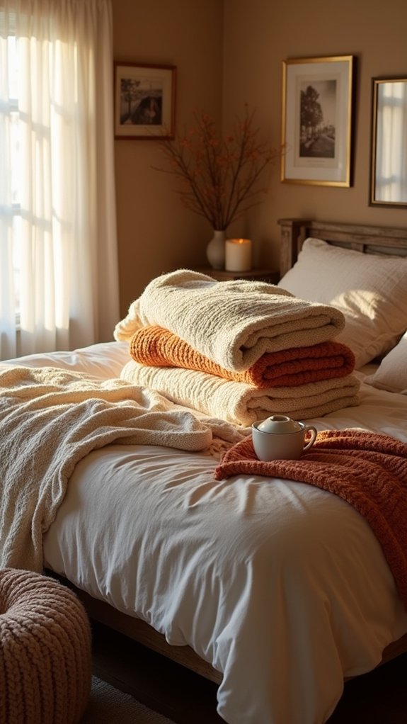 cozy layered blankets atmosphere