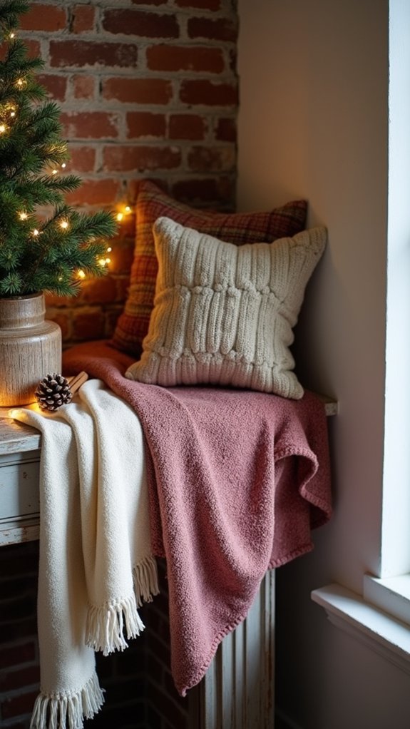 cozy layered textile decor