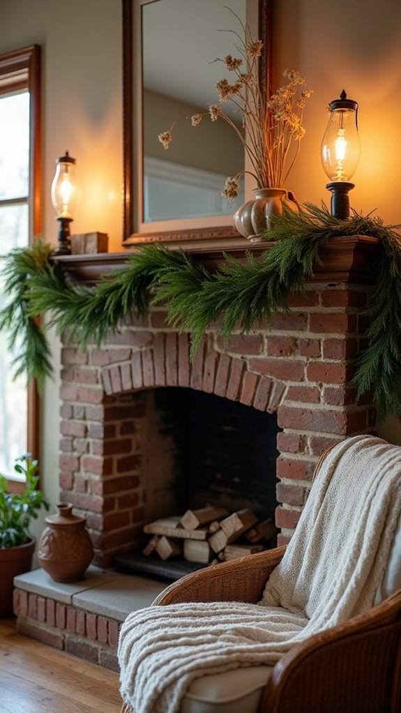 cozy lighting and textiles