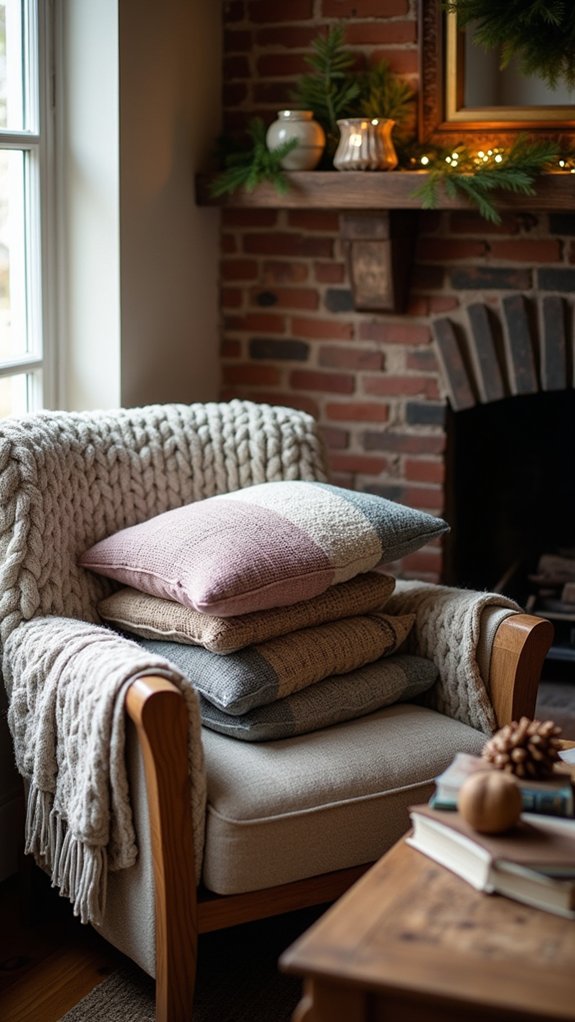 cozy repurposed sweater pillows