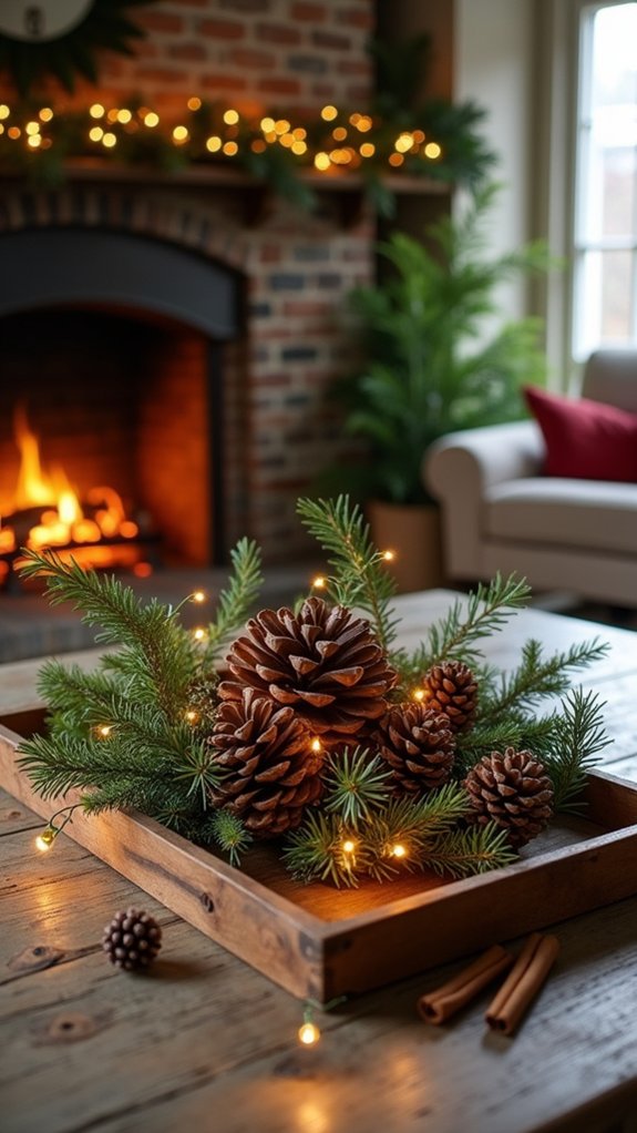 cozy rustic holiday centerpiece