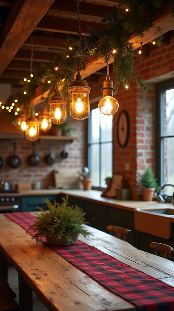 cozy rustic holiday lighting