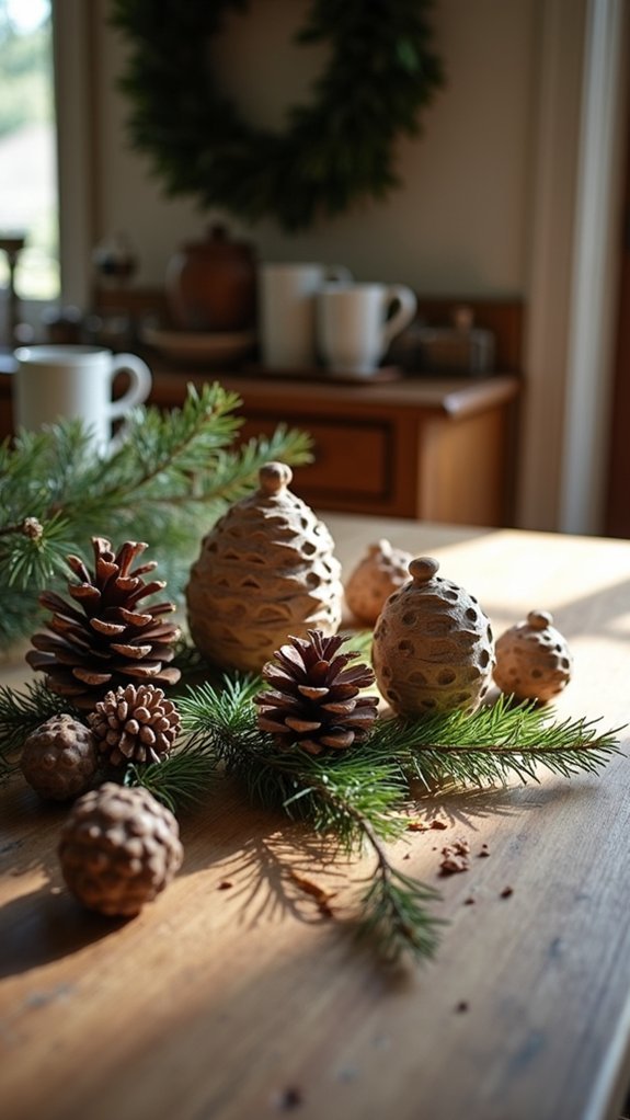 cozy rustic pinecone ornaments